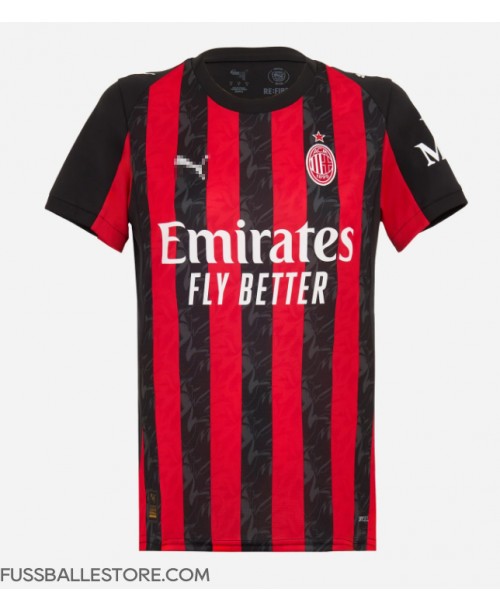 Günstige AC Milan Strahinja Pavlovic #31 Heimtrikot Damen 2025-26 Kurzarm Günstige AC Milan Strahinja Pavlovic #31 Heimtrikot Damen 2025-26 Kurzarm